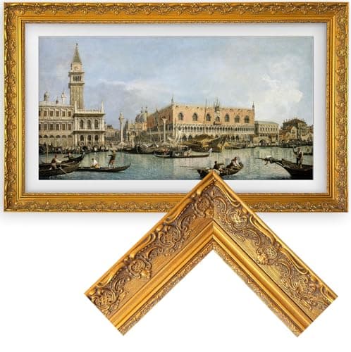 Image of Samsung The Frame TV Bezel/Mounts Baroque Gold,Compatible ONLY with Samsung The Frame TV 65"(Fits 2021-2026 models, model codes:65LS03A/B/C/D/FA/FW) (Baroque Gold, 65-LS03)