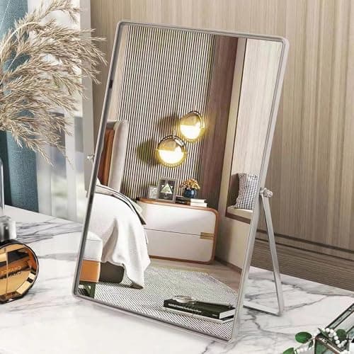 Image of Gosider Vanity Desk Table Mirror Rectangular Makeup Mirror Single-Sided 90°Swivel Countertop Mirrors 30x22cm High-Definition Makeup Desk Mirrors for Dresser Living Room Bedroom Office Large