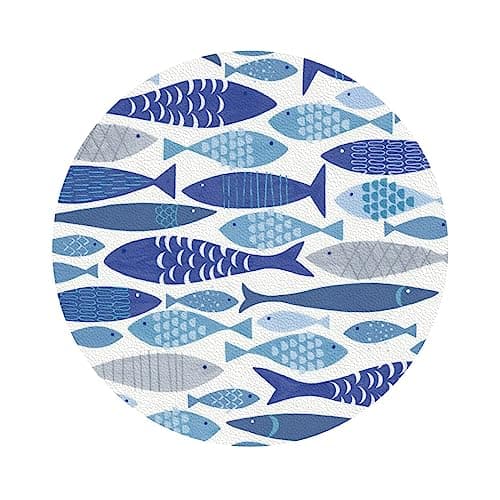 Image of Shoal Of Fish Coasters For Drinks, Leather Coasters Cup Mat Pad Tabletop Protection For Home And Kitchen Use, 4 In (6 Pcs)