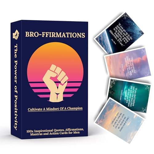 Image of MINDZEN Bro-ffirmation's | Daily Positive Affirmation Cards for Men to Cultivate a Mindset of a Champion | Thoughtful Self Care Gifts to Improve Mental Health & Wellbeing