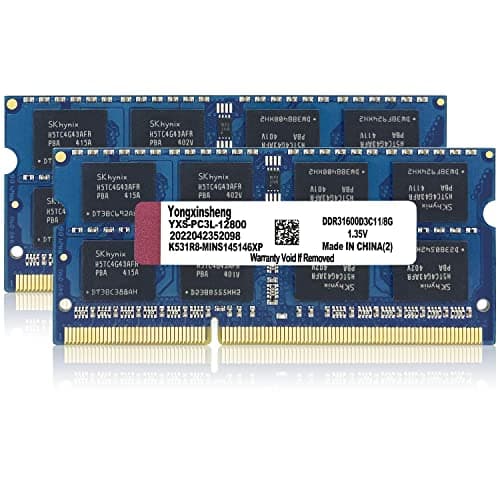 Image of DDR3 / DDR3L 16GB Kit (8GBx2) Laptop RAM 1600MHz PC3L/PC3-12800 SODIMM Non-ECC Unbuffered 1.35V/1.5V 2Rx8 Dual Rank 204 Pin CL11 Notebook Computer Memory Upgrade Module(Blue)