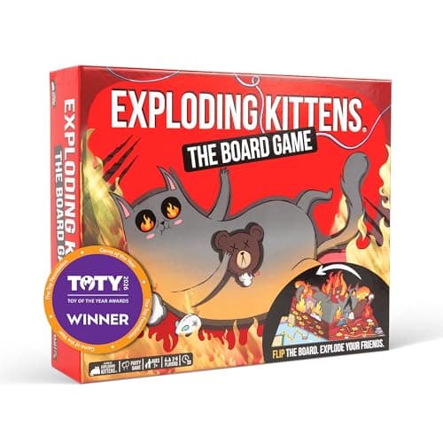 Image of Exploding Kittens: The Board Game - The Action Packed Party Game to Celebrate 10th Birthday - 2-6 Players Aged 7+ - Great for Adults, Teens, Collectors, Kids