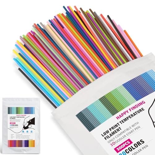 Image of 300PCS 3D Pen Filament Refill for 3Doodler Start+ 3D Pen, 30 Colors for 3Doodler Start 3D Printing Filament Refill Bag,Low Printing Temperature 2.5mm PCL Filament