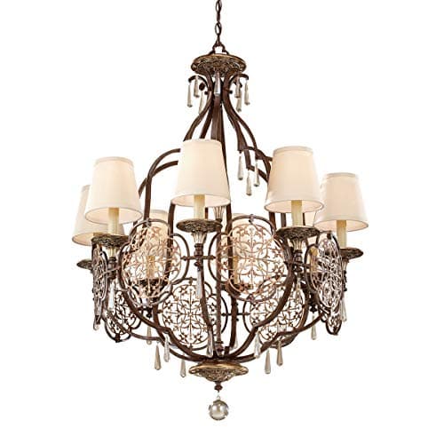 Image of 8 Bulb Chandelier Hanging Pendant Light - British Bronze/Oxidized Bronze - LED E27 60W Bulb