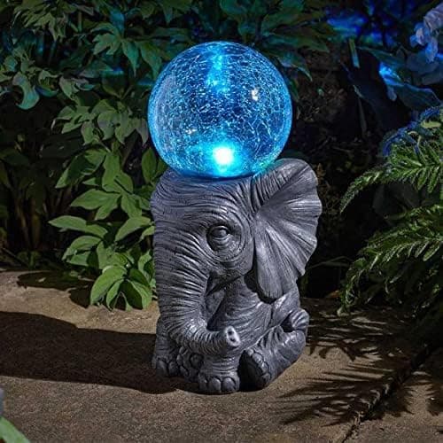 Image of Garden Mile Elephant Garden Ornament: Colour Changing LED Solar Lights - Waterproof, Large and Unusual Outdoor Decor