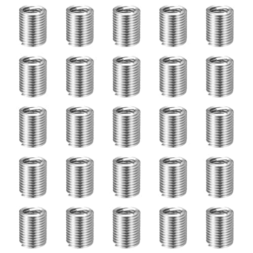 Image of sourcing map 25pcs Wire Thread Repair Inserts M5 x 0.8 x 2.5D (12.5mm) Metric 304H Stainless Steel Helical Coiled Wire Screw Threaded Sleeve Sheath for Automotive Repairs