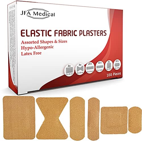 Image of JFA Medical Fabric Assorted Plasters (6 Sizes) 100 Plasters per Pack