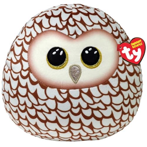 Image of TY Whoolie Owl Squish a Boo 14 Inches - Squishy Beanies for Kids, Baby Soft Plush Toys - Collectible Cuddly Stuffed Teddy