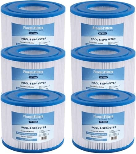 Image of Finest-Filters Hot Tub Spa Water Filter Cartridges Compatible For Lay-Z-Spa, SaluSpa 90352E, Intex Type VI, Bestway (6 Pack of Replacement Hot Tub Water Filter Cartridges)