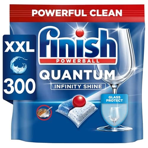 Image of Finish Quantum Infinity Shine Dishwasher Tablets Bulk | Regular Scent | 300 Dishwasher Tabs for Deep Clean and Sparkling Shine