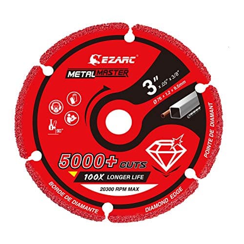 Image of EZARC Diamond Cutting Disc 76mm x 9.5mm for Metal, Cut Off Wheel with 5000+ Cuts on Rebar, Steel, Iron and INOX, 1PCS