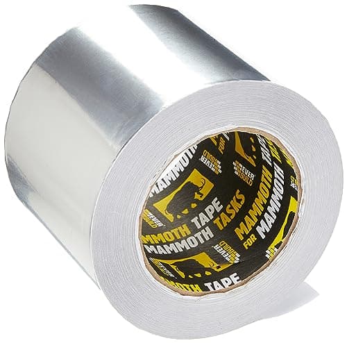 Image of Everbuild Mammoth Aluminium Tape – Heat Resistant to 180°C – Light Reflective – Excellent Moisture Resistance – Silver – 100mm x 45m