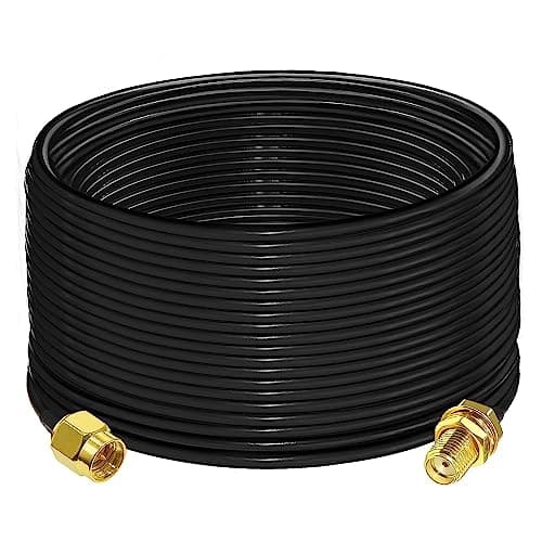 Image of TUOLNK 20M WiFi Antenna Extension Cable - Low Loss RG58 Coaxial Cable with SMA Male to Female Connectors, 50 Ohm Pigtail for Outdoor/Attic Router, 3G/4G/5G LTE Signal Booster, CCTV & Radio Antenna