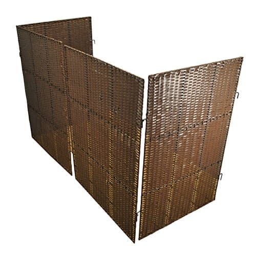 Image of Selections Triple Rattan Effect Wheelie Bin Screen 3 Bin Hideaway Garden Driveway Tidy