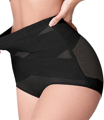 Image of Annsuki Women Tummy Control Knickers,Body Shaper for Women High Waist Slimming Underwear Butt Lifter Pants Black