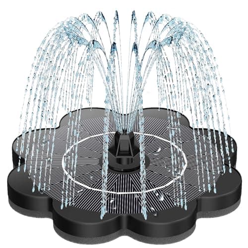 Image of SZMP Solar Water Fountain, 3.5W Solar Fountain for Bird Bath 2026 Upgrade Glass Panel, Solar Powered Water Feature Floating Solar Power Fountain with 8 Nozzle & 4 Fixer for Garden, Pool, Pond