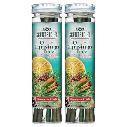 Image of Scentsicles O Christmas Tree Scented Ornaments with Hooks - 2 Bottles (12 Sticks Total)