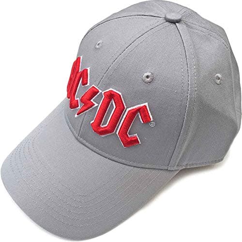 Image of AC/DC Baseball Cap Red Logo Official Grey One Size