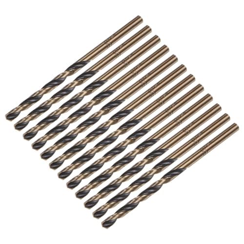 Image of sourcing map 12pcs Jobber Drill Bits 3mm Black Nitride & Gold Titanium Coated 4341 High Speed Steel (HSS) 135 Degree Split Point Twist Drill Bits for Stainless Steel Metal Plastic Wood