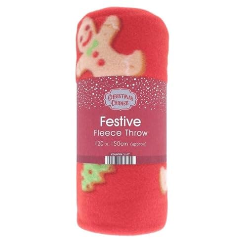 Image of Christmas Corner Christmas Gingerbread Festive Fleece Blanket Throw 120 x 150cm