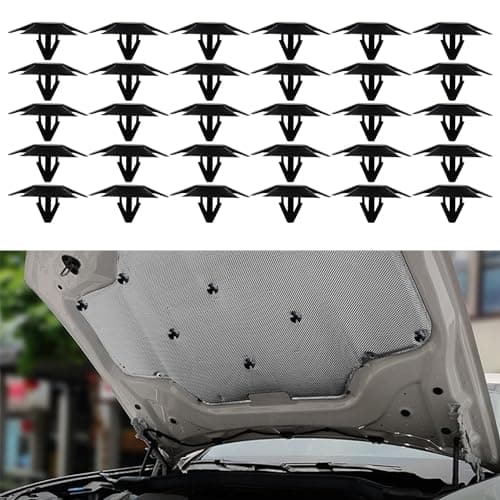 Image of Lecctso 30PCS Hood Insulation Retainers, Hood Insulation Clips, Replace OEM 4878883AA LH LHS Nylon Clip, Car Accessories Push-Type Retainer Clips Replacement for Jeep Grand Cherokee Chrysler Dodge Ram