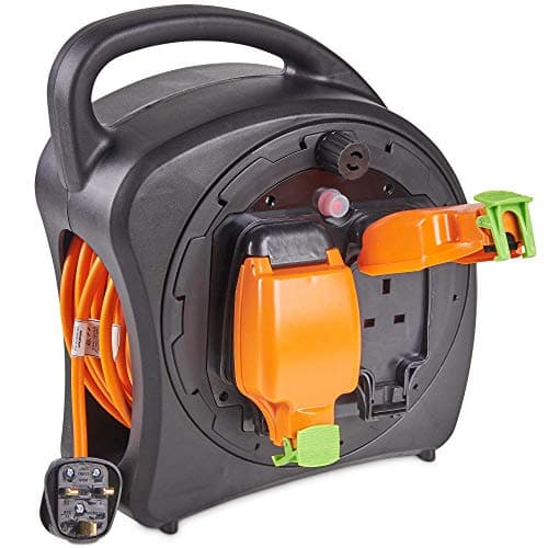 Image of VonHaus Extension Reel - 25m Heavy Duty Extension Lead for Indoor & Outdoor Use - Thermal Cut Out, Corrosion Resistant Cover - Splash-Proof Wind Up Power Extender Lead