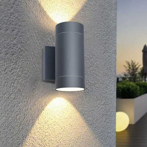 Image of EBION Outdoor Wall Lights,IP65 Waterproof Up and Down Lights Outdoor Mains Powered,Outside Lights Exterior Sconce GU10,Aluminium Garden Wall Lamp for Front Door,Garage,Porch,Patio,Anthracite,1Pack