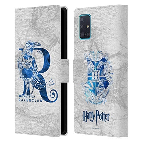 Image of Head Case Designs Officially Licensed Harry Potter Ravenclaw Aguamenti Deathly Hallows IX Leather Wallet Case Compatible With Samsung Galaxy A51 (2019)
