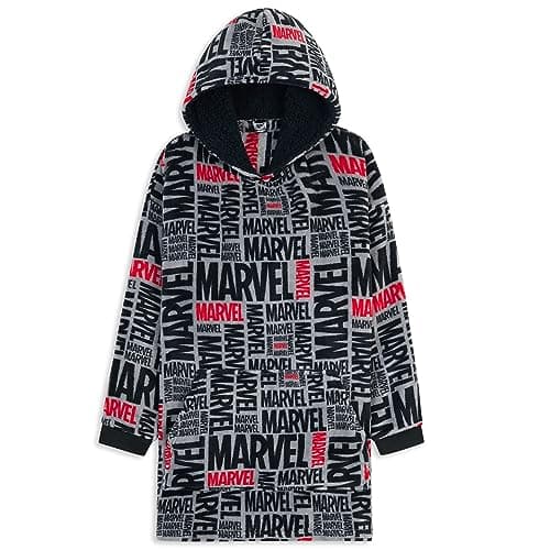 Image of Marvel Oversized Hoodie Blanket for Men and Teenagers Avengers Black Panther Captain America Iron Man - Gifts for Men (Grey/Black)