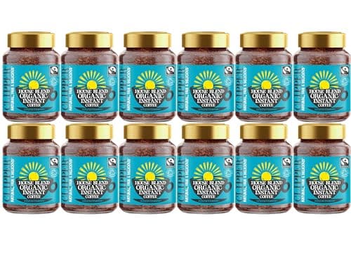 Image of Clipper House Blend Organic Arabica Instant Coffee - 100g, Freeze-Dried Fairtrade Coffee, Rich & Smooth Gourmet Instant Coffee, Ethically Sourced Organic Coffee (Pack of 12) from SuperfoodUK