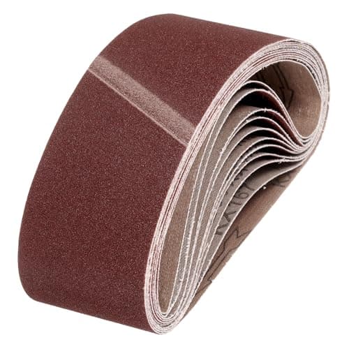 Image of sourcing map 100mm x 610mm Sanding Belts, 10 Pcs 100 Grits Aluminum Oxide Abrasive Belt Sander File Belt for Woodworking, Metal Polishing, Knife Sharpener