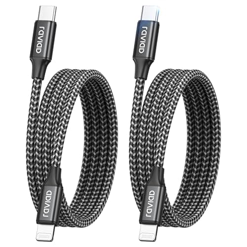 Image of RAVIAD USB C to Lightning Cable 1M 2Pack, [MFi Certified] iPhone Fast Charger Cable Nylon PD Fast Charging USB C Lightning Cable Compatible with iPhone 14 13 12 11 Pro Max Mini X XS XR 8 8Plus