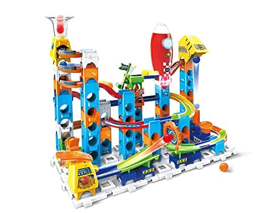 Image of VTech Marble Rush Launch Pad, Construction Toys for Kids with 10 Marbles and 75 Building Pieces, Electronic Track Set for Boys & Girls, Colour-Coded Building Toy with Sound, 4 Years +, English Version