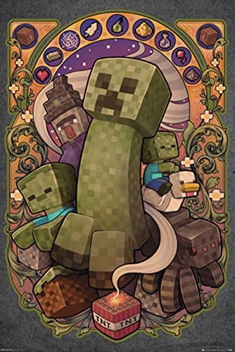 Image of GB eye Ltd, Minecraft, Creeper Nouveau, Maxi Poster, Wood, Various, 65 x 3.5 x 3.5 cm