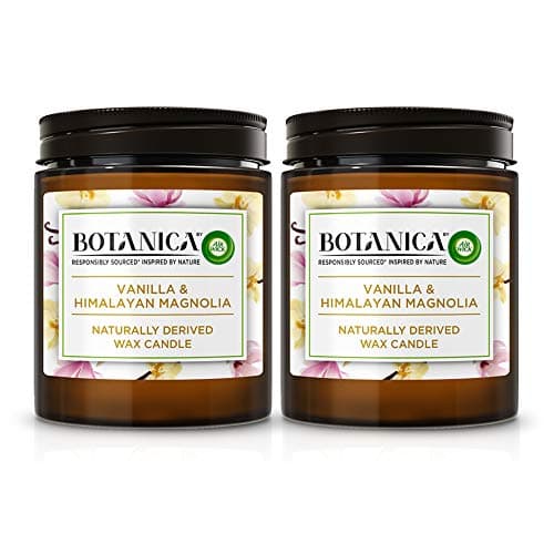 Image of Botanica by AirWick Air Freshener Naturally Derived Wax Candle, VANILLA & HIMALAYA MAGNOLIA, Multipack of 2 x 40 hours, Up to 80 Hours Total Burn Time
