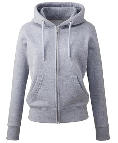 Image of Anthem Women's Full Zip Hoodie Hooded Sweatshirt, Grey Marl, S