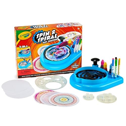 Image of Crayola Spin & Spiral Art Station, Spin Art Machine, Arts & Crafts for Kids Ages 6, 7, 8, 9