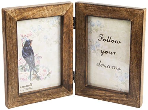 Image of Sass & Belle Double Dark Brown Wood Photo Frame