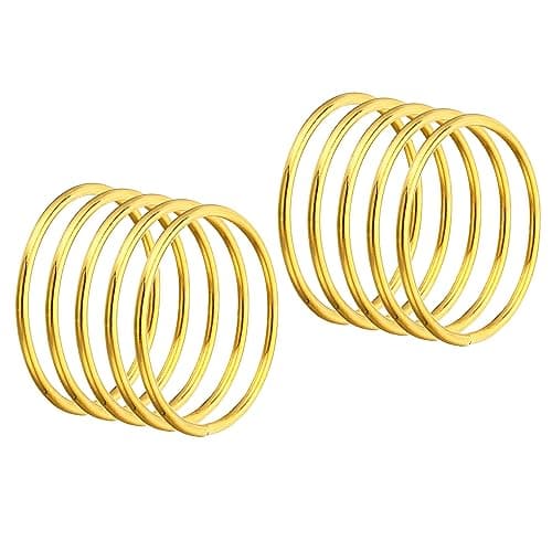 Image of PATIKIL 2 Inch Dream Catcher Rings, 20 Pcs Metal Macrame Wreath Floral Round Ring Hoop for Christmas Decor Home Car DIY Craft Wedding Wall Hanging Decorations, Gold