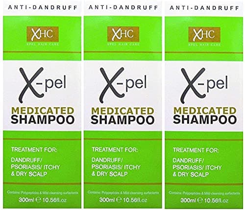 Image of Xpel Medicated Shampoo Treatment for Dandruff Psoriasis Dry Itchy Scalp (3 x 300 millilitres)