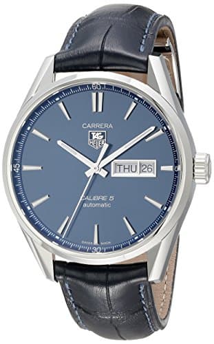 Image of TAG Heuer Men's Carrera 41mm Blue Alligator Leather Band Steel Case Automatic Analog Watch WAR201E.FC6292