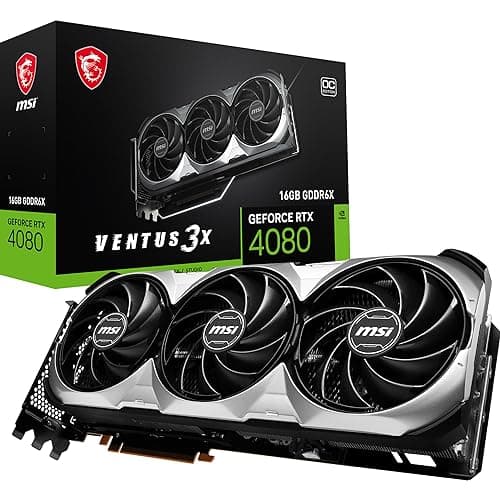 Image of MSI GeForce RTX 4080 16GB VENTUS 3X OC Gaming Graphics Card - 16GB GDDR6X, 2550 MHz, PCI Express Gen 4, 256-bit, 3x DP v 1.4a, HDMI 2.1a (Supports 4K & 8K HDR)