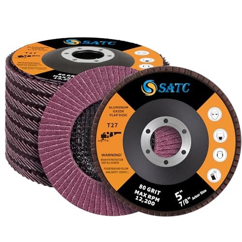 Image of SATC Flap Discs 125mm 10 Pack Grinding Discs 80 Grit for Angle Grinder to Sanding Grinding Metal Wood