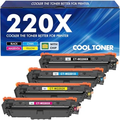Image of 220X 220A Toner Compatible for HP 220X Toner Color Laserjet Pro MFP 4302dw 4302fdw 4202dw 4202dn 4302fdn Black Cyan Yellow Magenta,W2200X W2201X W2202X W2203X With Chip 4PK