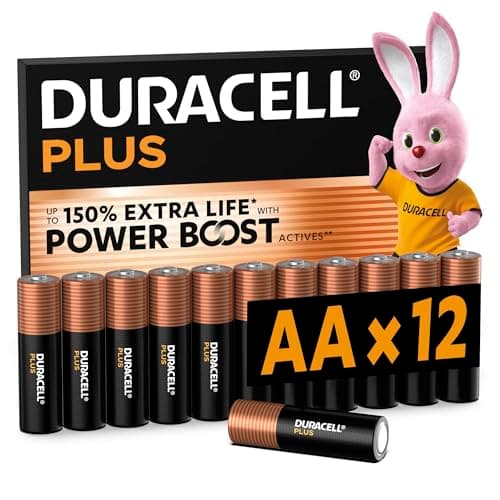 Image of Duracell Plus AA Batteries (12 Pack) - Alkaline 1.5V - Up to 100% Extra Life - Reliability for Everyday Devices - 0% Plastic Packaging - 10 Year Storage - LR6 MN1500