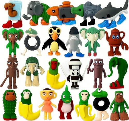 Image of GiantGo 25PCS Tralalero Tralala Toys, Tung Tung Sahur & More – Mini Collectible Italian Brainrot Toys for Desk Decor, BRR BRR Patapim,Meme Shark Collectible Animals Figurine Doll