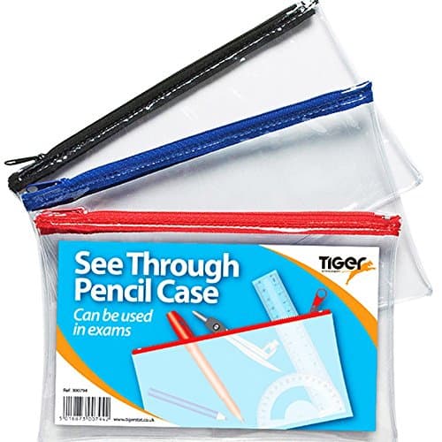Image of Tiger Pencil case - Clear See Through - Short 20x12.5cm x 1 Single