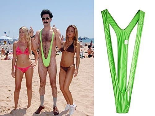 Image of Lime Green Borat Mankini Man Thong Stag Do Fancy Dress Costume Secret Santa Gift