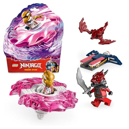 Image of LEGO NINJAGO Sora’s Dragon Spinjitzu Spinner Set with 2 Minifigures & Flying Elements - Ninja Building Toy for 6+ Year Old Boys & Girls - Small Gift Idea - 71824