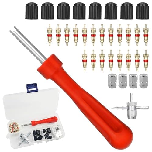 Image of Horyue 34 Pcs Tyre Valve Repair Kit, Schrader Valve Removal Tool, Premium Valve Core Removal Tool Set with Caps, Tyre Valve Removal Tool for Car, Bike & Motorcycle